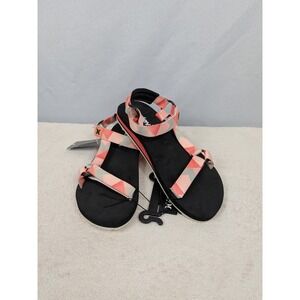 Hurley Black Sandals with Coral Pink Geometric Straps